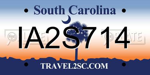 IA2S714 South Carolina License Plate