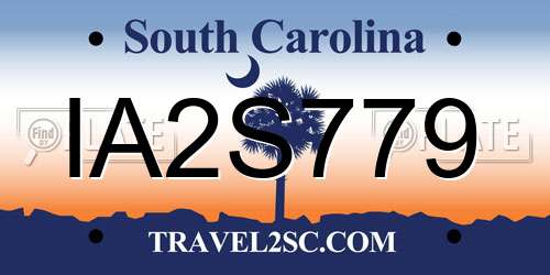 IA2S779 South Carolina License Plate