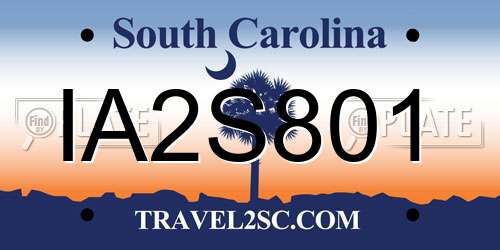 IA2S801 South Carolina License Plate