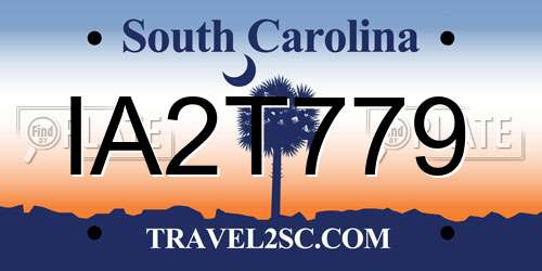 IA2T779 South Carolina License Plate