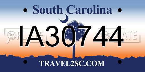 IA30744 South Carolina License Plate
