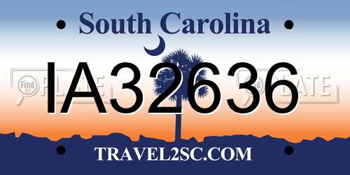 IA32636 South Carolina License Plate