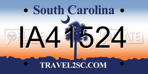 IA41524 South Carolina License Plate