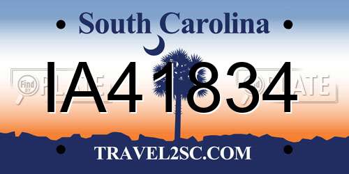 IA41834 South Carolina License Plate