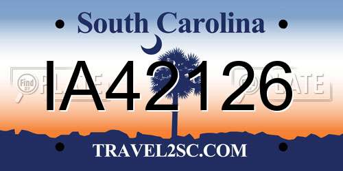 IA42126 South Carolina License Plate