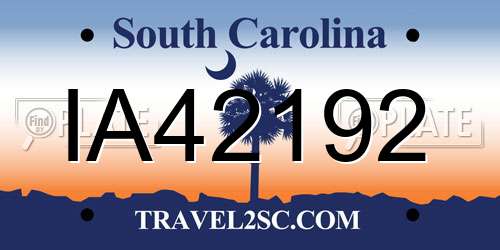 IA42192 South Carolina License Plate