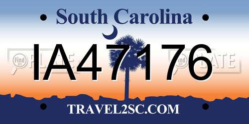IA47176 South Carolina License Plate