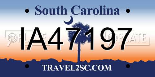 IA47197 South Carolina License Plate