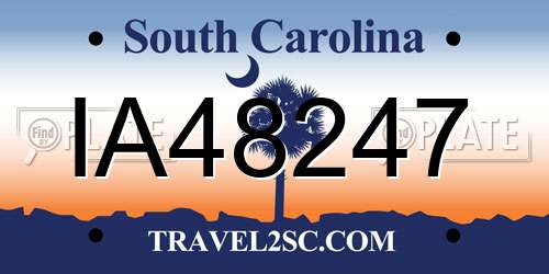 IA48247 South Carolina License Plate
