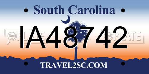 IA48742 South Carolina License Plate