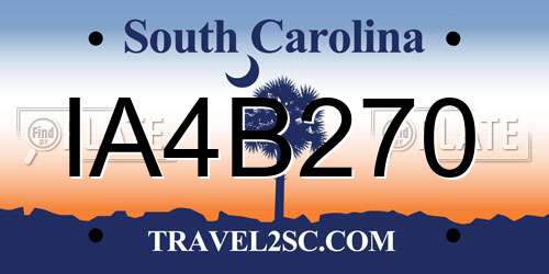 IA4B270 South Carolina License Plate