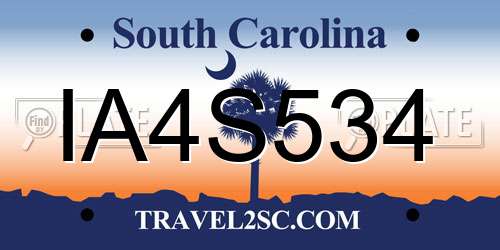 IA4S534 South Carolina License Plate
