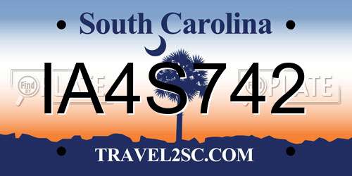 IA4S742 South Carolina License Plate