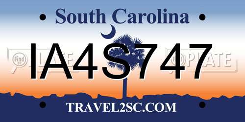 IA4S747 South Carolina License Plate