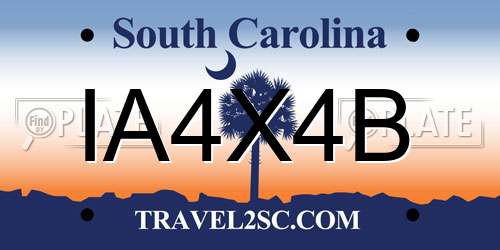 IA4X4B South Carolina License Plate
