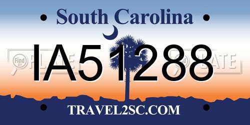 IA51288 South Carolina License Plate