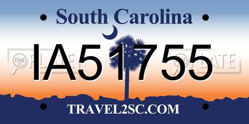 IA51755 South Carolina License Plate