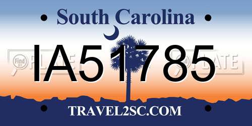 IA51785 South Carolina License Plate