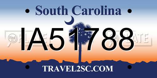 IA51788 South Carolina License Plate