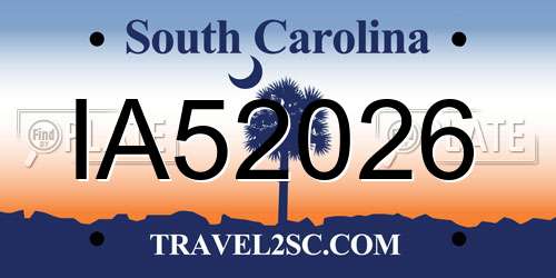 IA52026 South Carolina License Plate