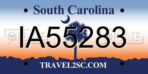 IA55283 South Carolina License Plate