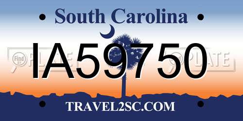 IA59750 South Carolina License Plate