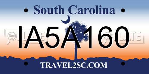 IA5A160 South Carolina License Plate