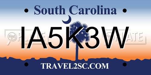 IA5K3W South Carolina License Plate