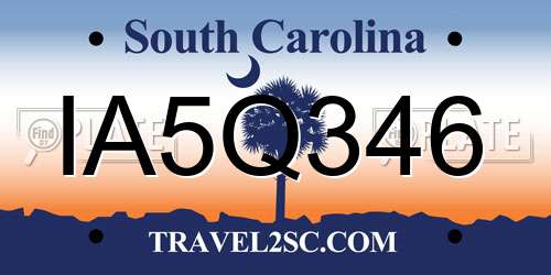 IA5Q346 South Carolina License Plate