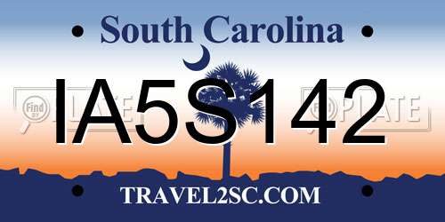IA5S142 South Carolina License Plate