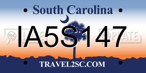 IA5S147 South Carolina License Plate