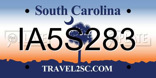 IA5S283 South Carolina License Plate