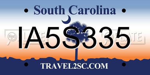 IA5S335 South Carolina License Plate