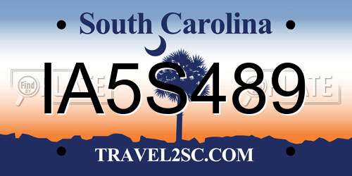 IA5S489 South Carolina License Plate