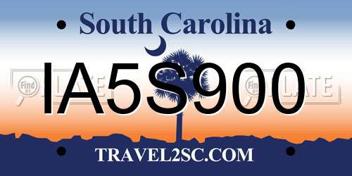 IA5S900 South Carolina License Plate