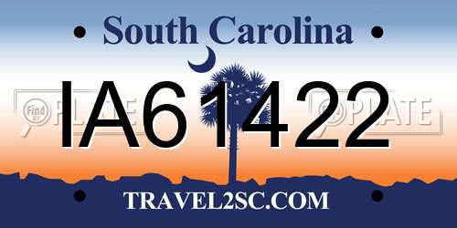 IA61422 South Carolina License Plate