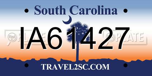 IA61427 South Carolina License Plate