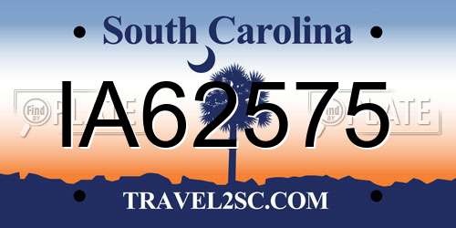 IA62575 South Carolina License Plate