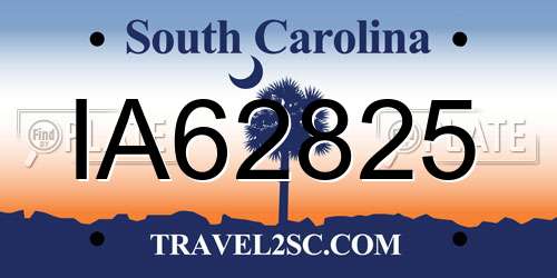 IA62825 South Carolina License Plate