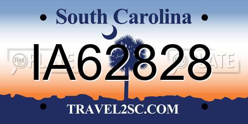 IA62828 South Carolina License Plate