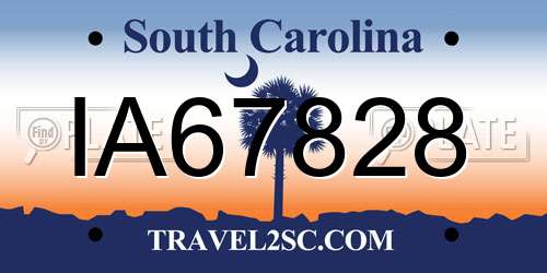 IA67828 South Carolina License Plate