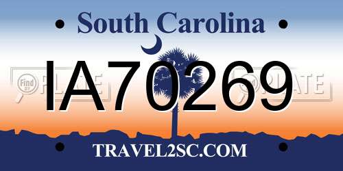 IA70269 South Carolina License Plate