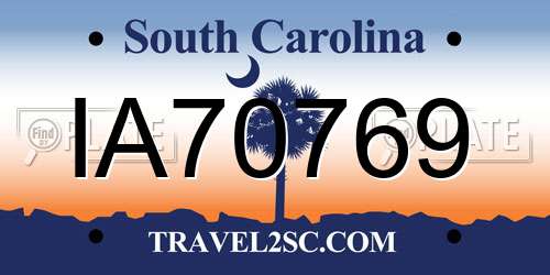 IA70769 South Carolina License Plate