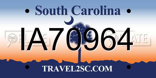 IA70964 South Carolina License Plate