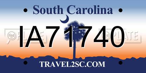 IA71740 South Carolina License Plate