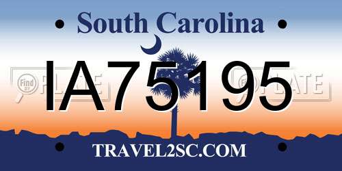 IA75195 South Carolina License Plate