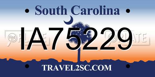 IA75229 South Carolina License Plate