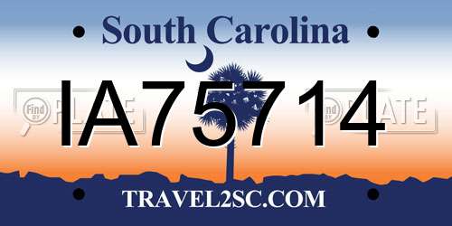IA75714 South Carolina License Plate