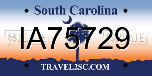IA75729 South Carolina License Plate