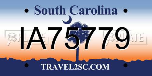 IA75779 South Carolina License Plate